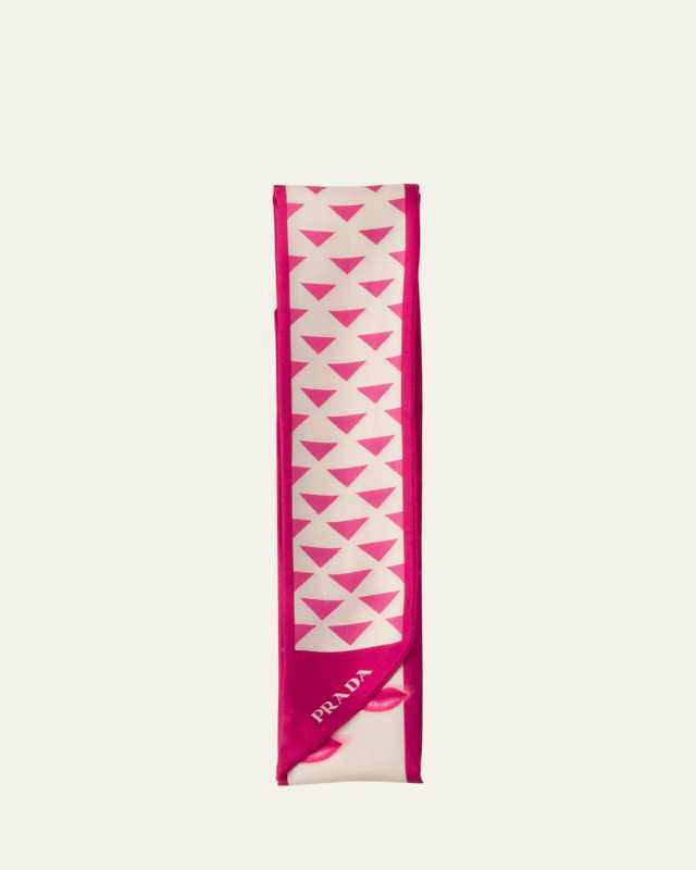 Symbole Degrade Mouth Printed Twill Skinny Scarf